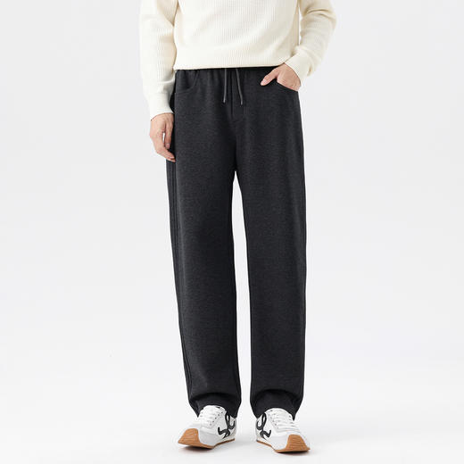 GXG男装25秋季时尚松紧腰系绳舒适亲肤弯刀裤宽松直筒男式休闲裤K&C 商品图5