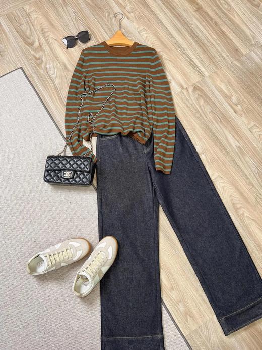 【60支扬子纱羊毛衫】撞色廓形，百搭时尚，宽松显瘦，高级复古的配色！无标发货WD 商品图2