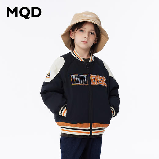 【秒】【MQD】男童潮酷贴布绣保暖舒适棒球领羽绒服 商品图2