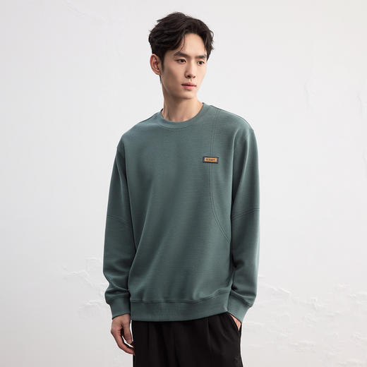 GXG男装【肌理质感】25秋季简约百搭运动宽松休闲男式圆领卫衣K&C 商品图6