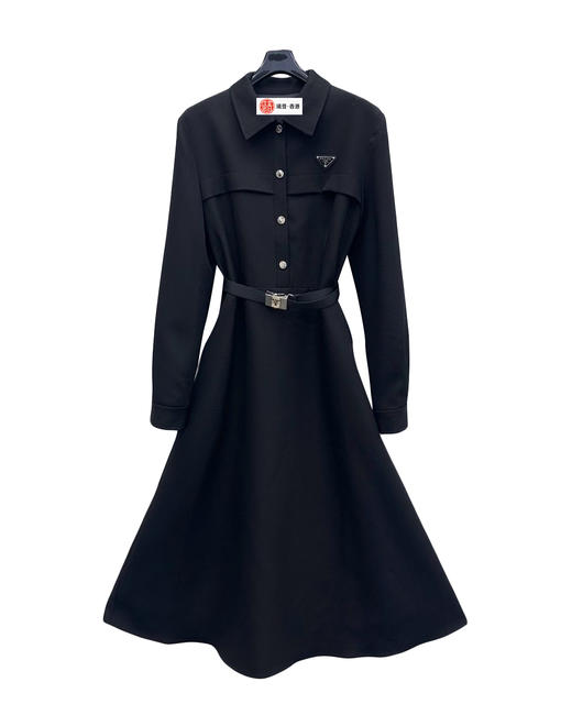 女款棉纶腰带衬衣裙he020 商品图0