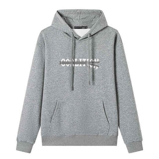 GXG男装25秋季潮流创意拉链字印花日常通勤休闲百搭男式连帽卫衣K&C 商品图4