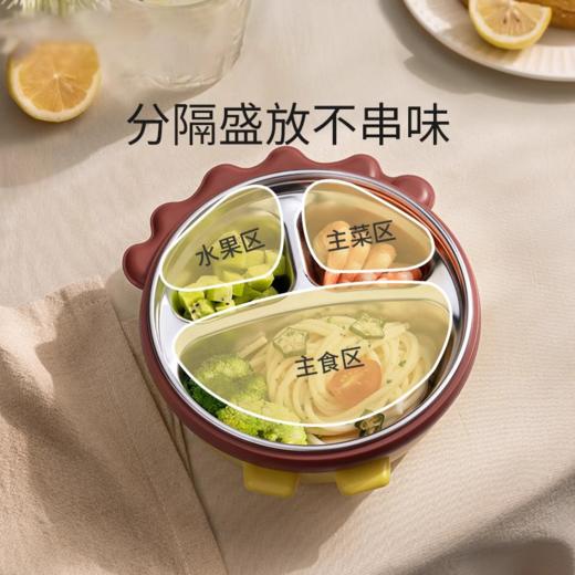不锈钢儿童注水保温餐盘 分格辅食碗 316L内胆 商品图2