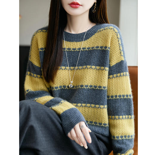 【清河羊毛羊绒专场】鹿展Z164 女士高领开衫羊毛衫 商品图5