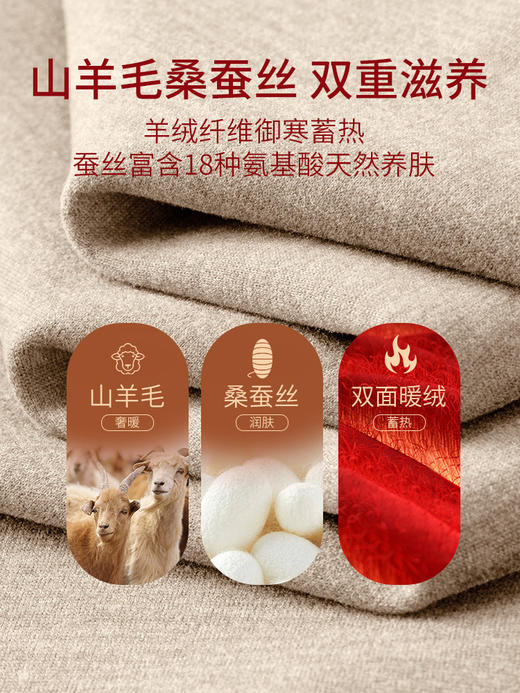 【昂贵天然桑蚕丝❗️双面暖绒锁温保暖】羊毛蚕丝半高领打底衫男2025秋冬德绒长袖T恤加厚保暖内搭中领男。jb 商品图1