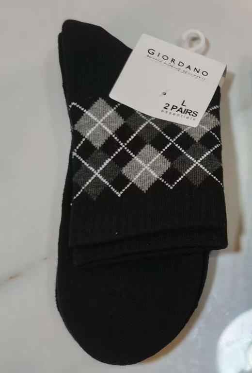 佐丹奴男装棉质撞色条纹中长袜子（一扎两双）01155011 商品图2