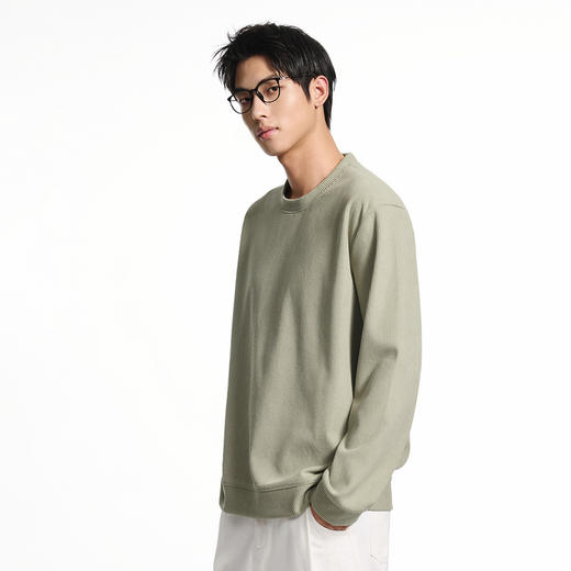 GXG男装【细腻亲肤】秋季时尚简约罗纹肌理圆领男式休闲卫衣K&C 商品图2