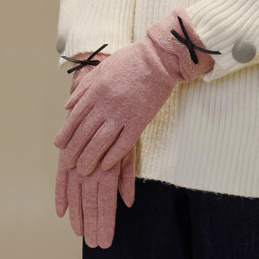 雀说羊毛手套女士秋冬季防风防寒加绒保暖户外运动开车可触屏分指手套ALWST5007-5010 商品图1