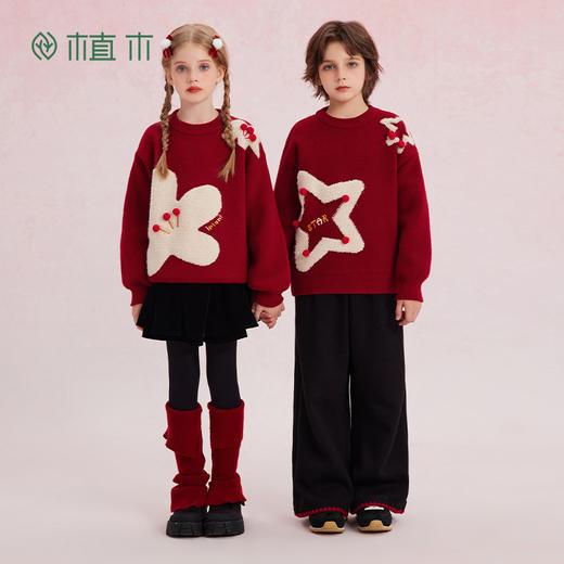 【年服】植木女童花朵毛巾绣套头毛衣55M053010 商品图4