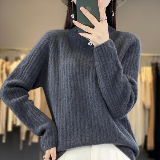 【清河羊毛羊绒专场】鹿展Z011 女士半高领羊毛衫 商品图4