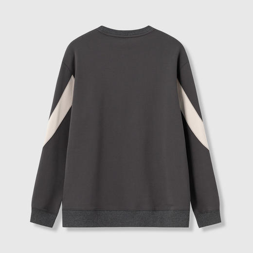 GXG男装25秋季拼接撞色运动舒适宽松百搭长袖上衣男式圆领卫衣K&C 商品图5