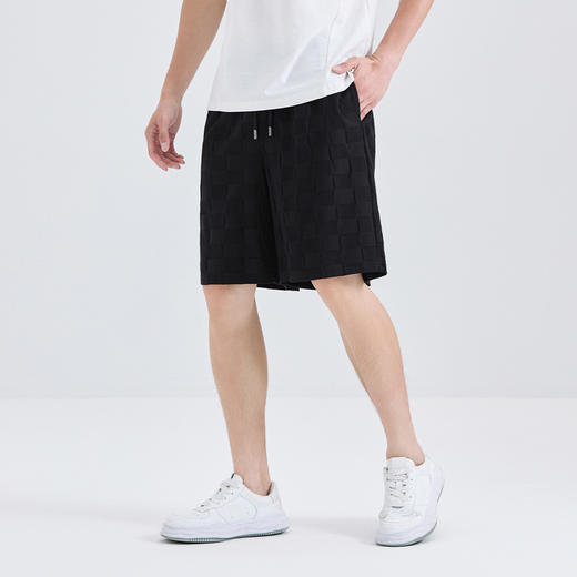 GXG男装【棋盘格】25夏季时尚松紧腰五分裤轻薄透气男式休闲短裤K&C 商品图2