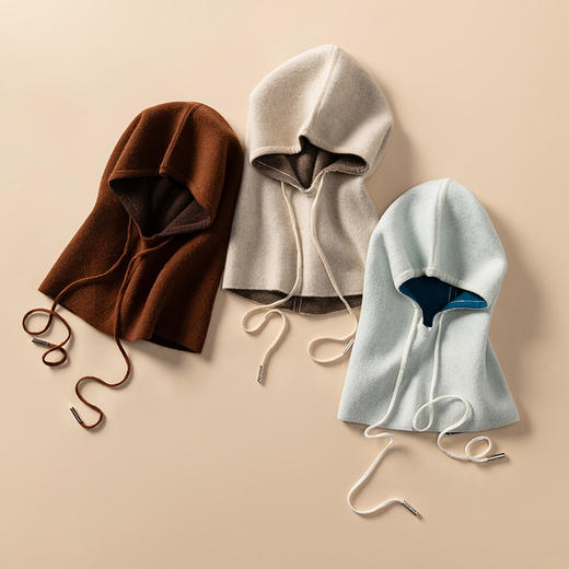 暖绒帽兜~羊绒法式秋冬纯色无檐帽子洋气新款时尚保暖R25116 商品图2