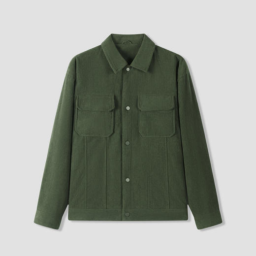 GXG男装【灯芯绒面料】秋季简约翻领立体贴袋经典休闲男式夹克K&C 商品图9