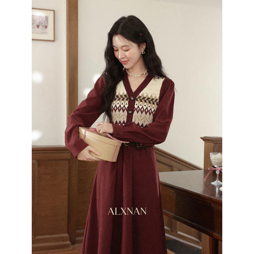 鹿向南【1217/20:00新品前1小时7折限量100件】红色连衣裙 商品图2