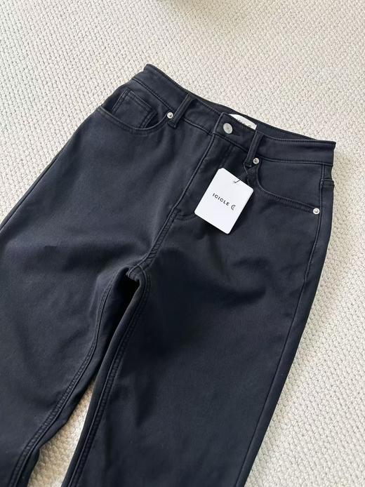 【土壤牛仔】ICICLE之禾女装秋冬加绒加厚棉弹牛仔直筒裤 商品图1