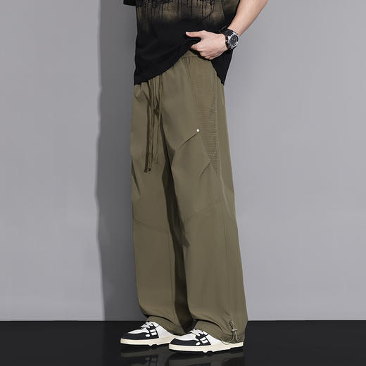 GXG男装2025春季弹力抽绳设计户外运动百搭宽松直筒休闲长裤K&C 商品图8