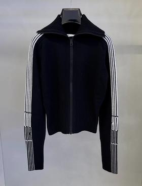 女款拉链针织开衫毛衣he010