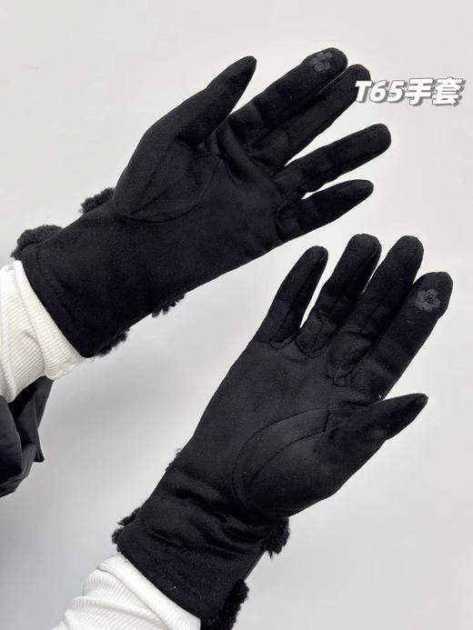 D121520加绒加厚款女士冬季麂皮+羊羔绒触屏手套 商品图5