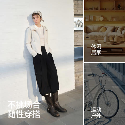 商场同款|森马外套女春季分割紧身正肩连帽夹克字母2026新款上衣 商品图4