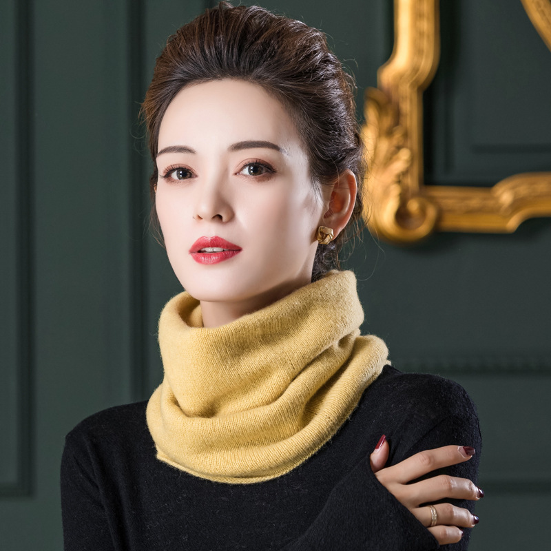 WW 1031【礼盒装】围脖韩版优雅百搭纯色围巾羊毛保暖套头脖套