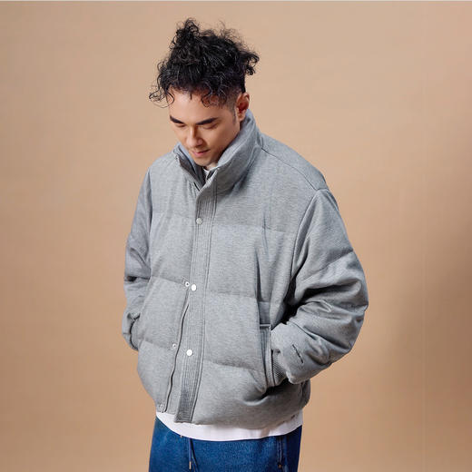 NPC潮牌字母刺绣90%白鸭绒立领短款羽绒服男夹克保暖NP49DJ08 商品图2