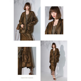 COCOBELLA奢感珠光轻奢人丝西装秋立体口袋松弛感西服外套SI3027-2