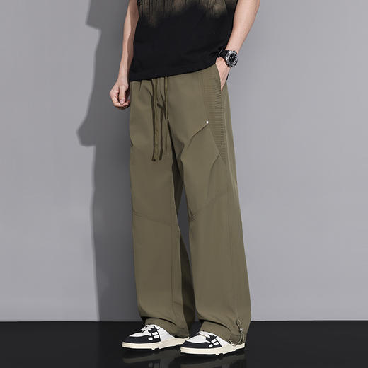 GXG男装2025春季弹力抽绳设计户外运动百搭宽松直筒休闲长裤K&C 商品图6