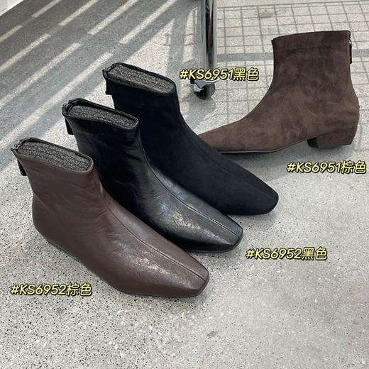 凯撒KS6951 绒面小方头切尔西短靴 商品图8