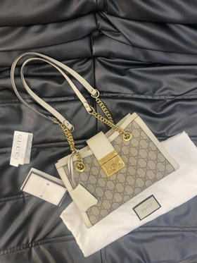 Gucci 小号 米白色 老花 padlock 单肩包