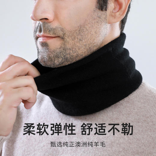WW 1031围脖男羊毛冬防寒护颈男士纯色针织脖套 商品图2