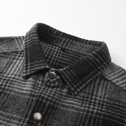 GXG男装25秋季时尚撞色棋盘格纹复古简约工装通勤男式翻领夹克K&C 商品图8
