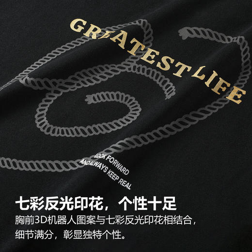 GXG男装【100%棉】25秋季潮流后背印花简约舒适休闲男式圆领卫衣K&C 商品图3