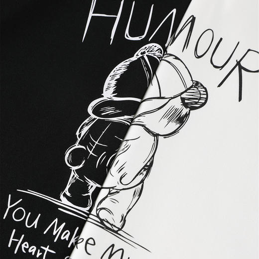 GXG男装春季卡通小熊印花男士百搭圆领时尚休闲长袖卫衣K&C 商品图4