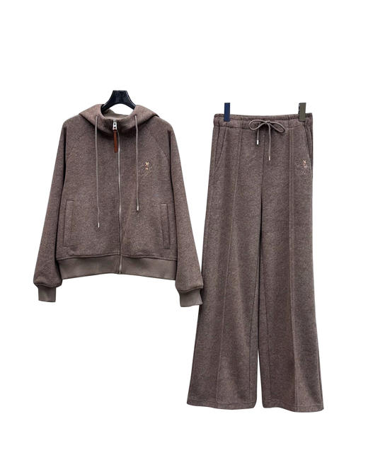 女款连帽外套阔腿直筒长裤套装zh014 商品图0