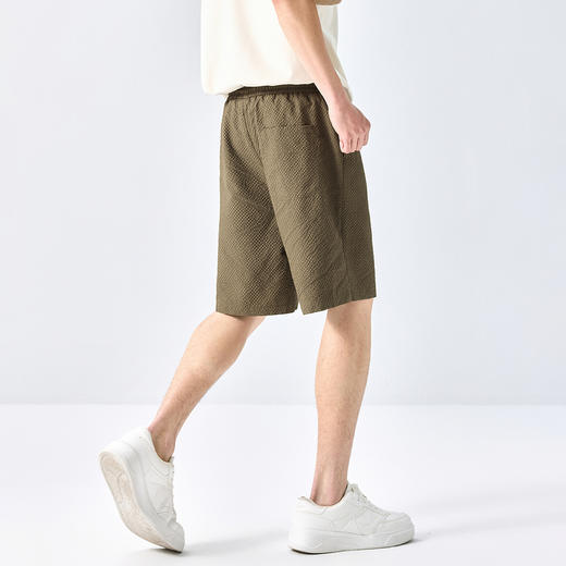 GXG男装25夏季时尚抽绳弹力松紧腰薄款透气运动休闲男式五分短裤K&C 商品图3