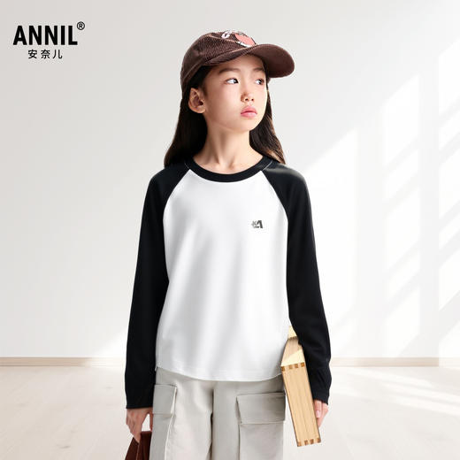 女童圆领长袖针织衫秋季新款安奈儿童装EG531589 商品图1