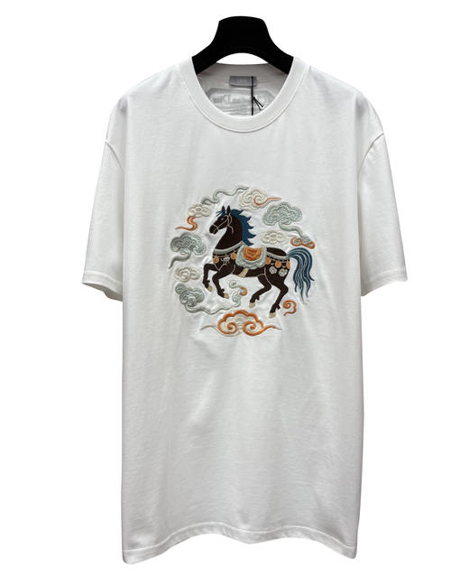 中性款新年全棉刺绣短袖T恤ba010 商品图0