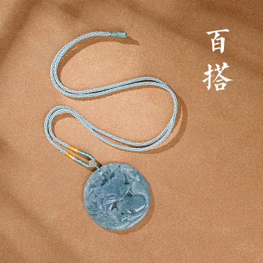 翡翠九尾狐吊坠项链高级感轻奢小众天然正品玉石小狐狸挂件 商品图2