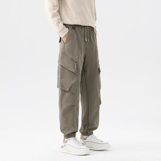 GXG男装【伞兵裤】25秋季户外工装宽松直筒运动裤男式束脚休闲裤K&C 商品图6