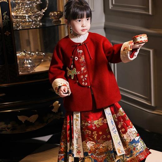 上新啦『舒栗·冬季新款』新中式汉服点亮冬日，加棉设计，古风典雅又不失童趣，一方一寸都是温柔的触碰，一针一线，都是爱的书写~斗篷/连衣裙/旗袍/裤子/裙子/马甲/外套 商品图8