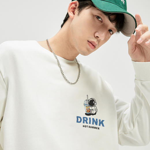 GXG男装【卡通宇航员印花】春季宽松男士卫衣百搭休闲纯棉长袖K&C 商品图1