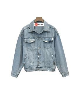 男款金属扣牛仔外套la002