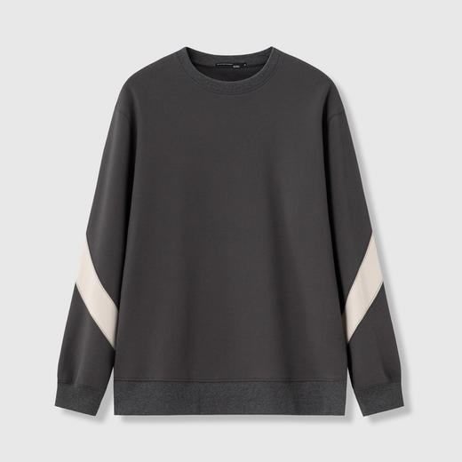 GXG男装25秋季拼接撞色运动舒适宽松百搭长袖上衣男式圆领卫衣K&C 商品图4