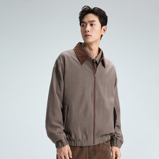 GXG男装25秋季经典千鸟格纹撞色复古休闲商务通勤男式翻领夹克K&C 商品图3