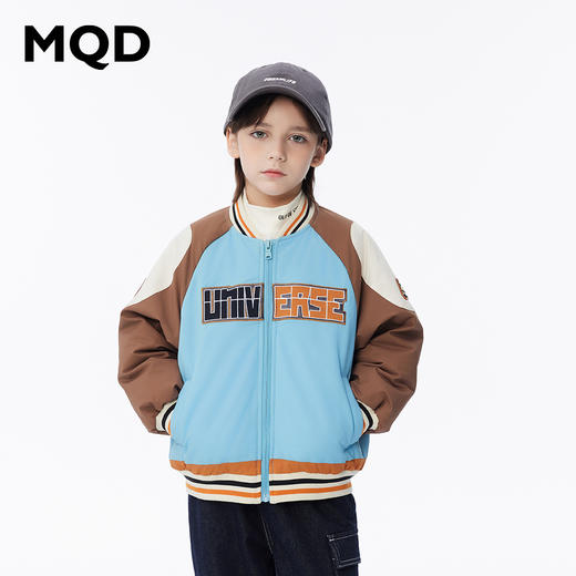 【秒】【MQD】男童潮酷贴布绣保暖舒适棒球领羽绒服 商品图3