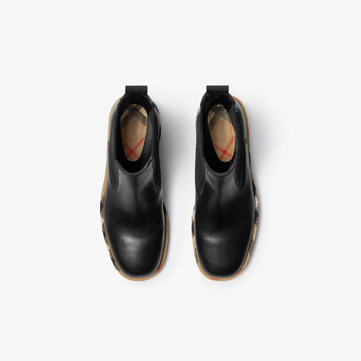 BURBERRY 巴宝莉 女士皮革碎石切尔西短靴 黑色 8111744 A1189 商品图3