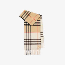 BURBERRY 巴宝莉 中性马术骑士徽标对比感格纹羊绒围巾 格子 8113922 A2021