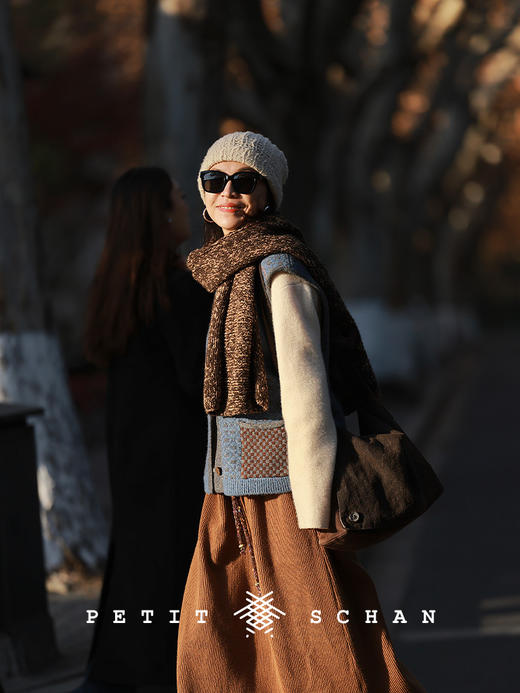 PETIT SCHAN小闪 CLO#996 Daybreak 将明未明 绵羊毛彩点提花针织马甲 商品图2
