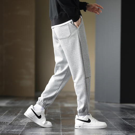 GXG男装25春季时尚侧缝拼接宽松运动风男式束脚休闲长裤K&C 商品图4